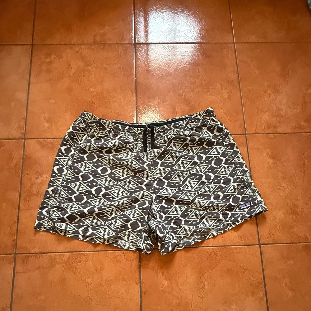 Patagonia Black and White Patterned Men's Athletic Shorts